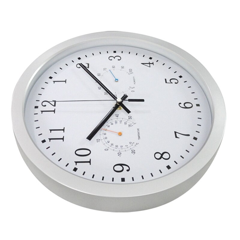 12Inch Clock Automatic Time Adjustment Scanning Radio Controlled Clock Temperature Hygrometer Wall Clock Quiet