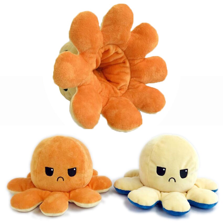 Double Sided Stuffed Flip Octopus Plush Doll Soft Simulation Plush Toy Color Doll Filled Plush Child Toy