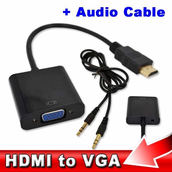 Adaptateur de câble Audio, convertisseur vidéo HDMI à VGA de 3.5mm, pour XBOX 360 mâle à femelle, 1080P
