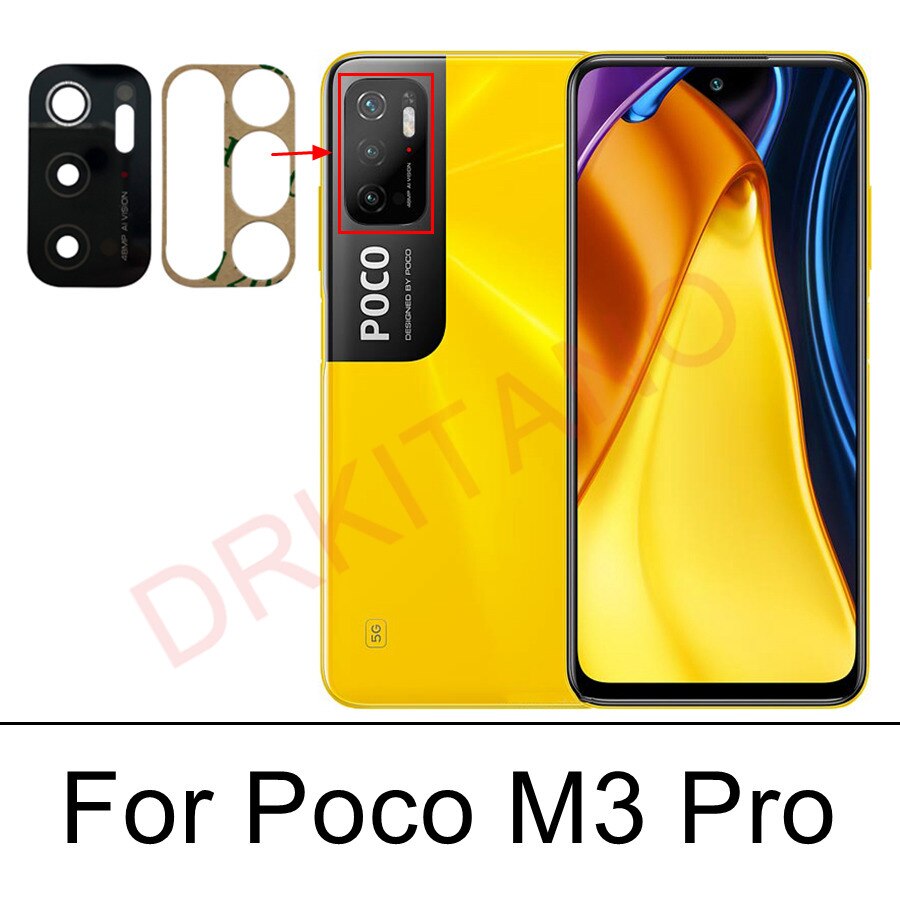 Oryginalny tylna kamera szkło do POCO F3 F1 F2 Pro X3 NFC F4 GT M3 M4 X4 Pro 5G główna kamera szklana osłona obiektywu wymiana: Poco M3 Pro