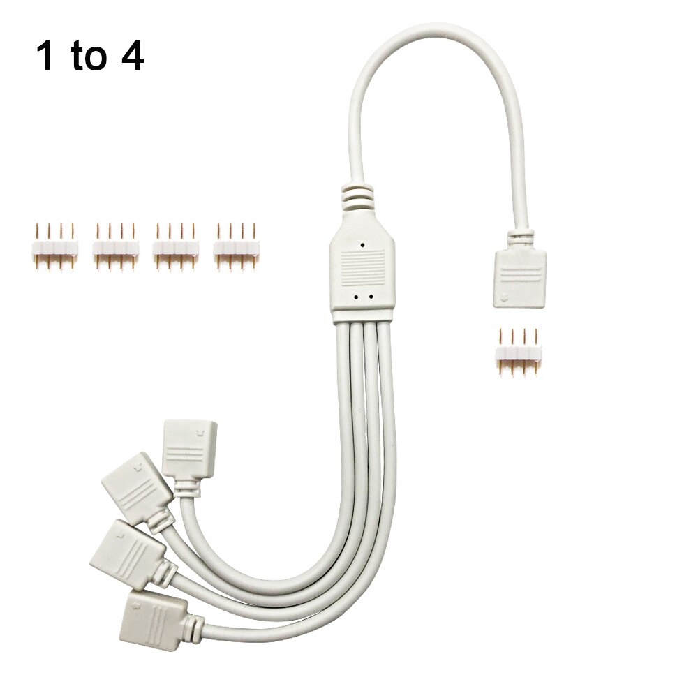 4 Pin RGB Led Connector Cable 1 to 2/ 1 to 3/ 1 to 4 RGB RGBW 4Pin Splitter Cable for 3528 5050 LED Strip light