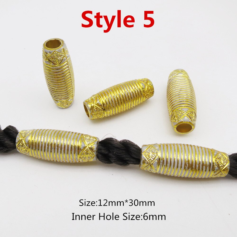 10 stk viking akryl træ hæklede fletninger hår dreadlock dreadlock skæg perler rørringe til hår mænd kvinder piger tilbehør