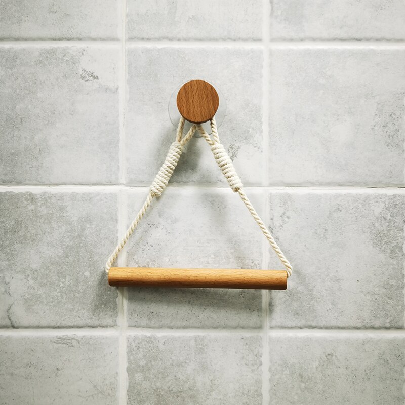 Hemp Rope Toilet Paper Holder Retro Industrial Wall-mounted Towel Rack Toilet Paper Stand Toilet Accessories Bathroom Decoration: D-round