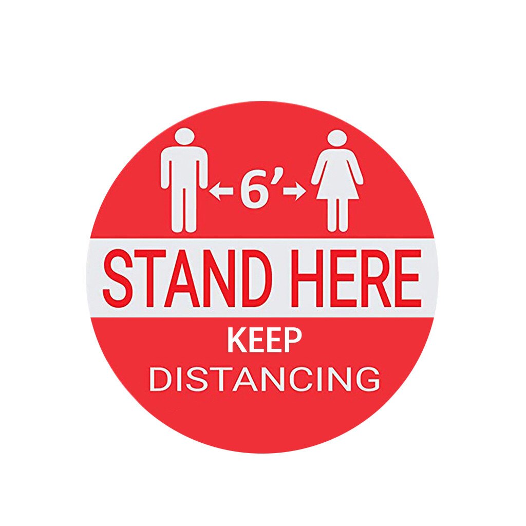 Ground sign KEEP Distancing Wait Here Stand Here Keep 6ft in Between Distance Marker Floor Sticker Mall Public wallpaper