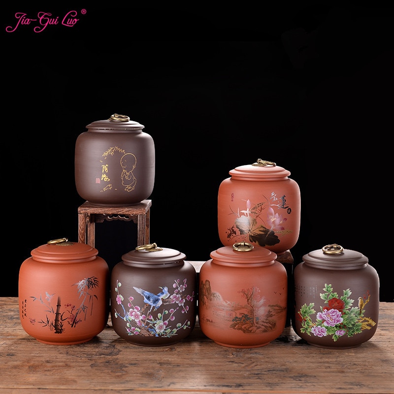 JIA-GUI LUO céramique thé Caddies boîtes à thé en céramique conteneur boîte à thé sac à thé boîte de rangement thé stockage café conteneur D032