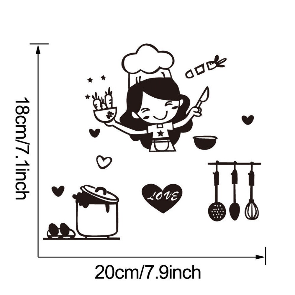 Kitchen Light Switch Sticker Cute Cook Vinyl Wall Decal Home Decor: BK