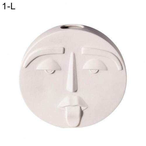 Menselijk Gezicht Uitdrukking Planten Pot Vaas Planter Home Office Desktop Decor: 1 L
