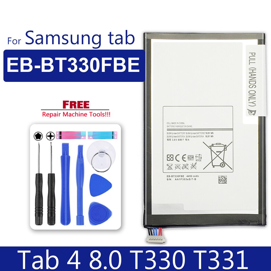 Bateria para tablet, galaxy tab 2 3 4 7.0 8.0 tab2 tab3 lite tab4 sm t210 t211 t310 t311 t530 t531 p3100 p5200 p5210: Tab 4 8.0 EB-BT330FB