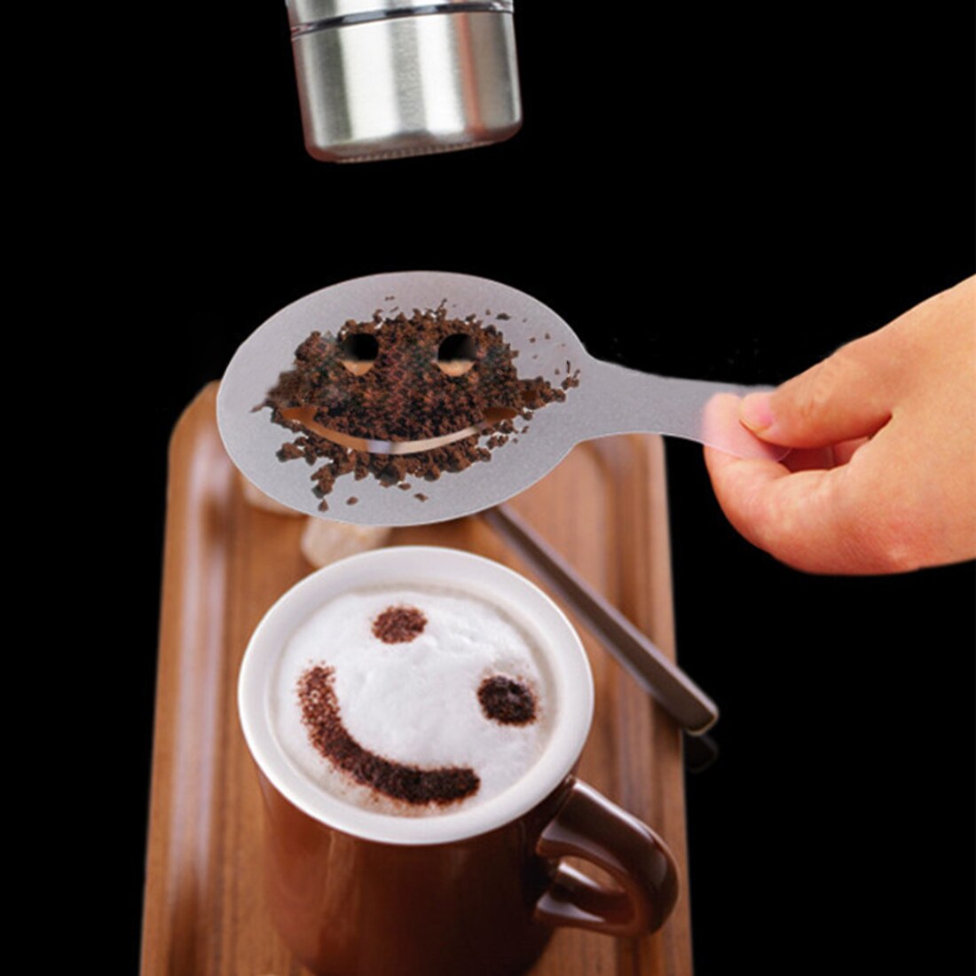 Latte cappuccino barista kunst sjablonen koffie schuim spuitvorm cake stofdoek sjablonen koffie tools 16 stuks