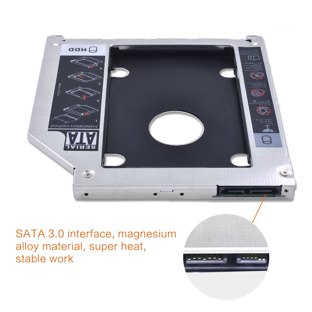 Tishric aluminium 2nd hdd caddy 9.5mm sata 3.0 optibay ssd behuizing hdd behuizing voor apple macbook pro air 13 " 15 " 17 " superdrive