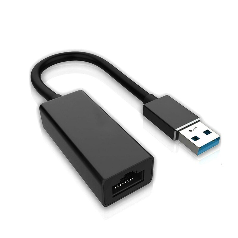 AU42-adattatore di rete USB 3.0 Gigabit Ethernet LAN RJ45 1000Mbps per PC Windows Mac: Black