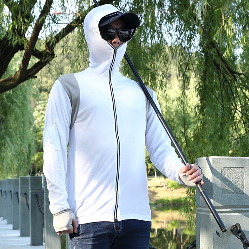 Sun UV Protective Fishing Jacket Sunscreen Cooling Wear Outdoor Summer Fishing Clothes Hoodie Fishing Gear Goods Accessories