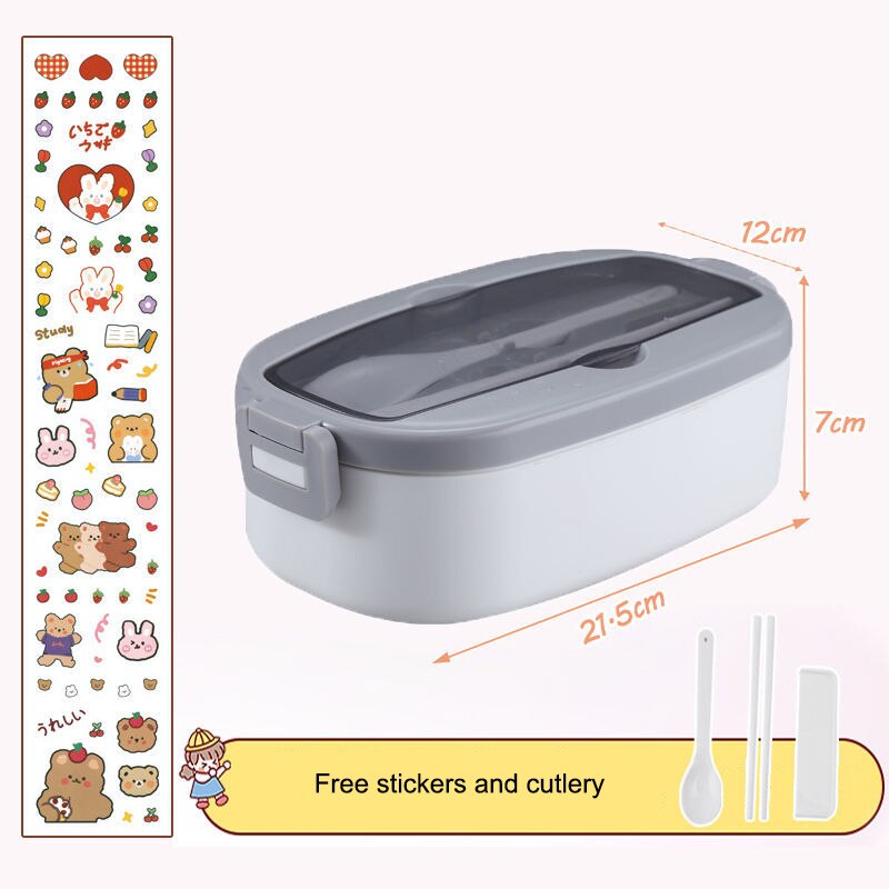 Japanese Kawaii Lunch Box Container Double Layer Lunch Bento Container with Cover Compartments Storage Breakfast Boxe: Single layer