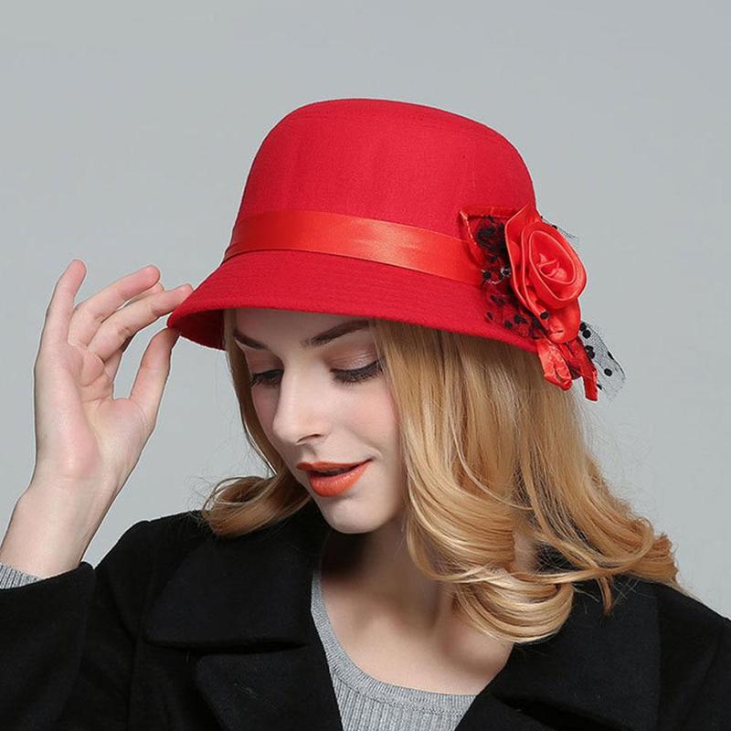 Chapeau seau en laine pour femmes, Cloche en feutre rétro, Vintage britannique