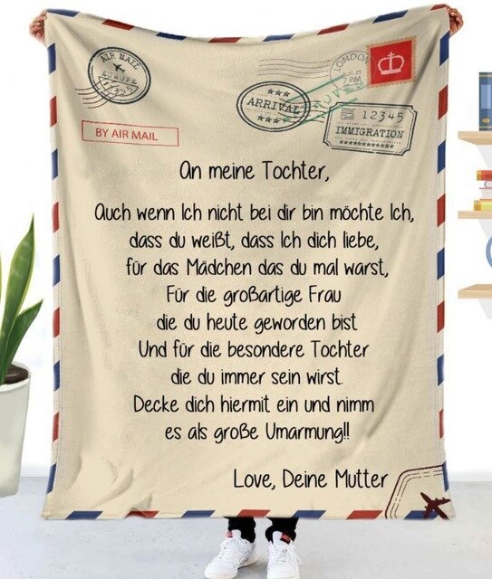„To My Daughter“ Brief-Decke – Personalisierte Flauschdecke Als Geschenk Von Mama/Papa, 152x203 Cm