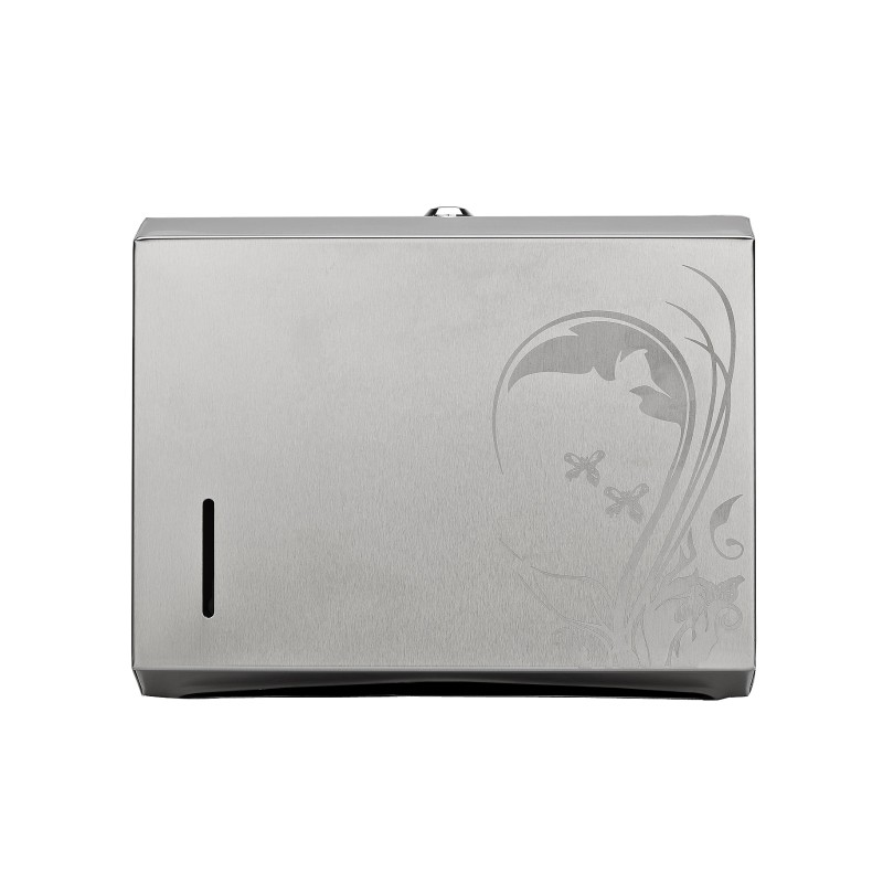 Caja metálica de pañuelos de papel, dispensador de toallas de papel, oro, baño público, pared doble de acero inoxidable, montada en la pared, sin perforación, FH020