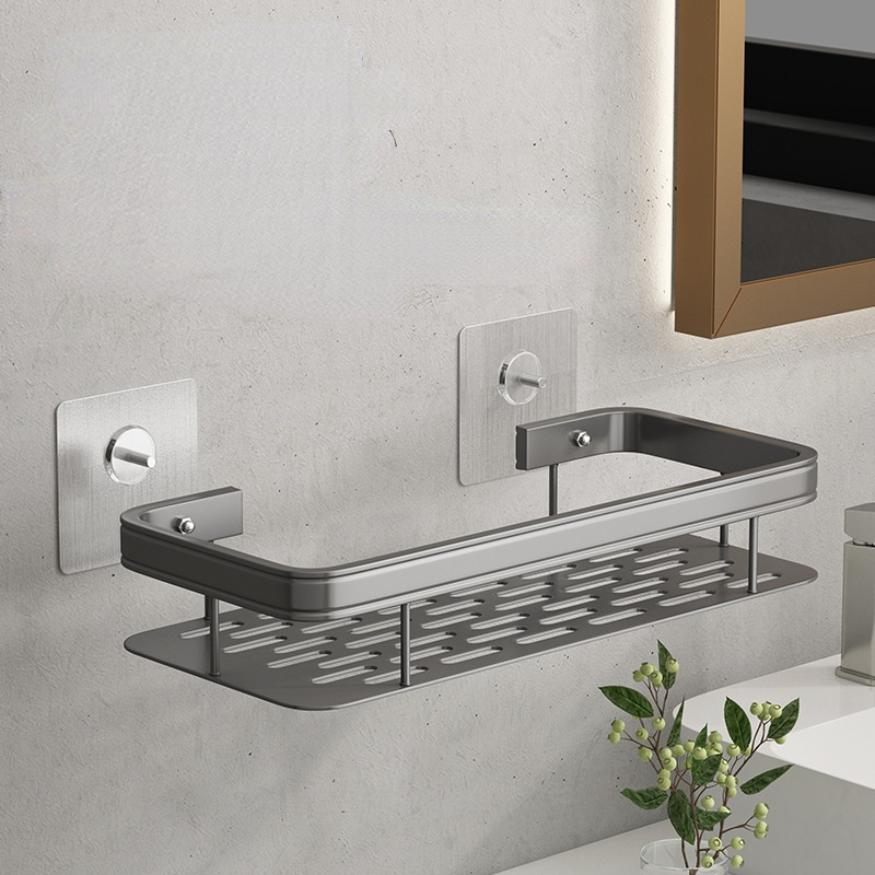 Gray Stainless steel Bathroom Shelves No-Drill Corner Cabinet Shower Storage Toilet Organizer Bathroom Holder Полка Для Ванной