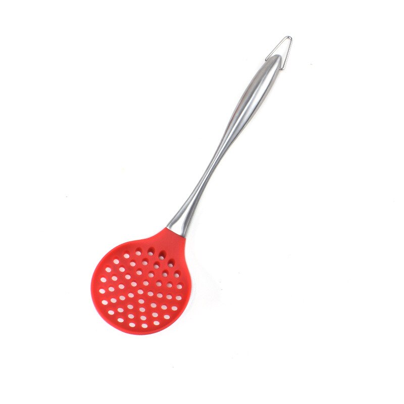 kitchen accessories Stainless Steel Silicone Spatula Non-Stick Pan Hollow Handle Soup Spoon Spatula Kitchenware Set kitchen set: F