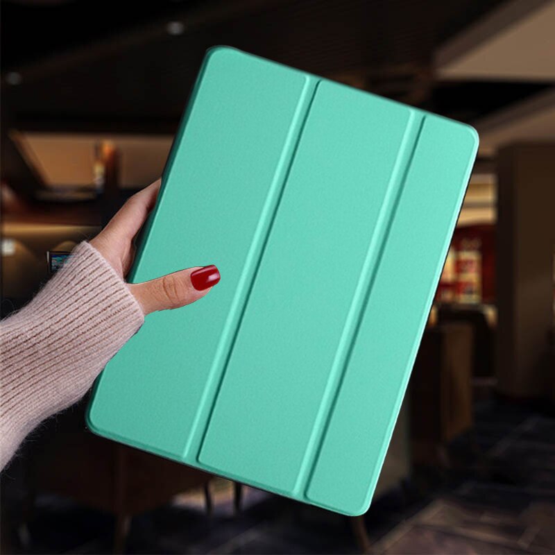 Smart Case for iPad 9.7 fundas Magnetic Pu Leather Stand Smart Cover for iPad 5 6 Air 1 2 5th 6th Generation shell: Mint green