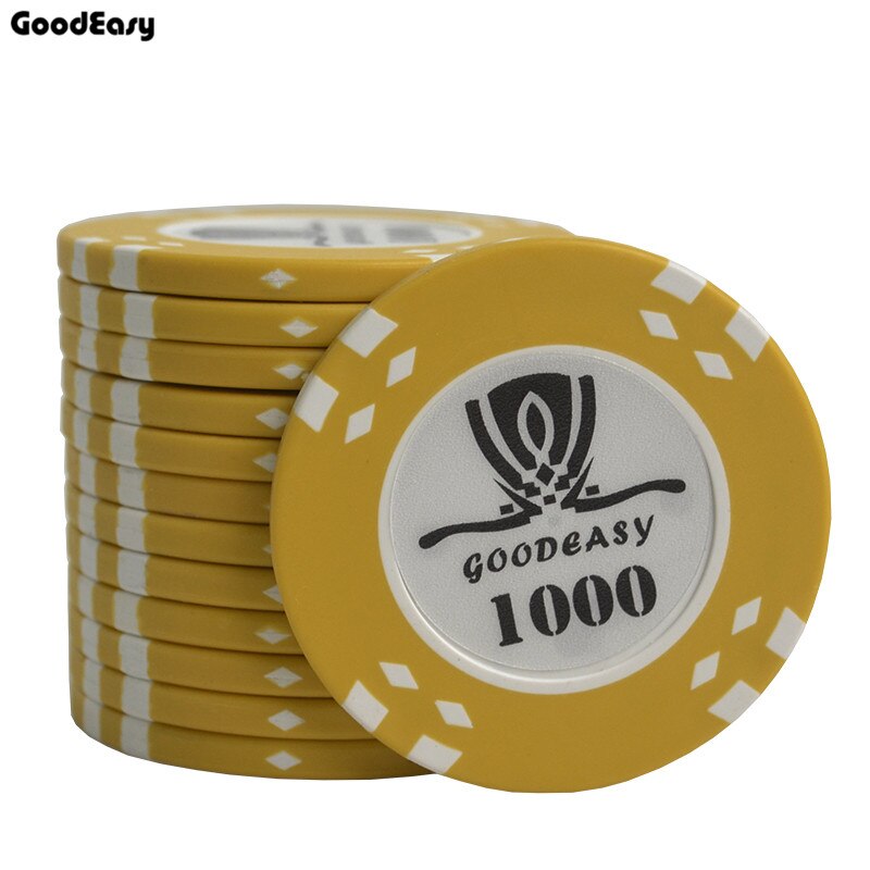 Clay Poker Chips Set Texas Hold'em Poker Chip Sets With Inner Iron Poker Metal Carlo Poker Club Accessories 25PCS/Lot: 1000