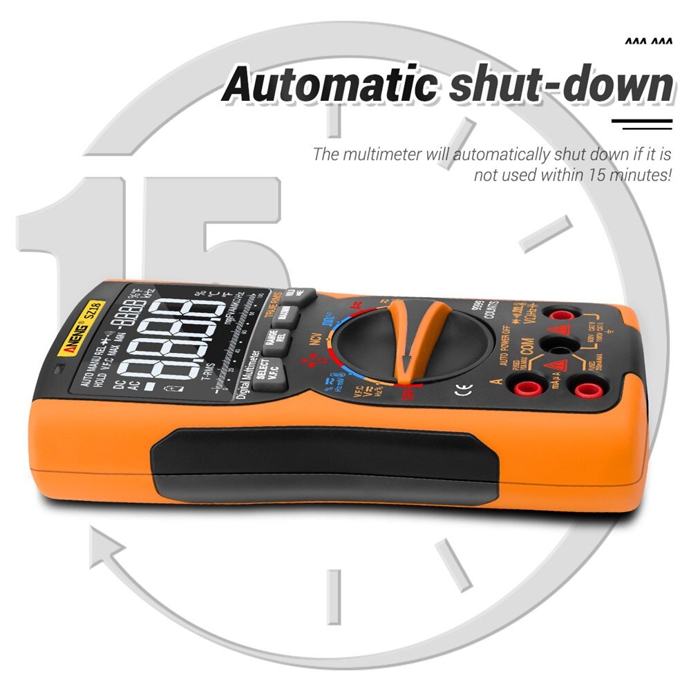 SZ18 9999 Counts Automatic Range Digital Multimeter Triple LCD Display Solar Panel System Analog Tester Multimetro