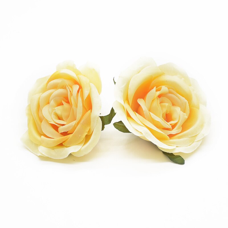 6 stk silkl blomster rose hoveder boligindretning tilbehør diy slik æske dekorative blomster kranse broche bryllup efterår dekor: 2