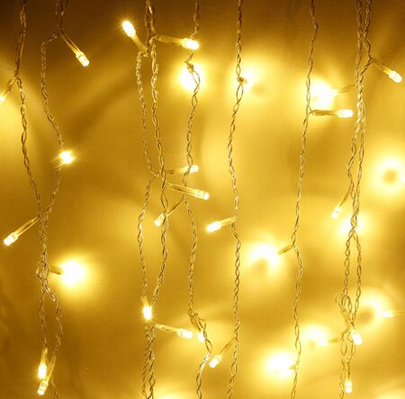 Julelys udendørs dekoration 5 meter hængende 0.4-0.6m led gardiner istap streng lys år bryllupsfest krans lys: Varm hvid