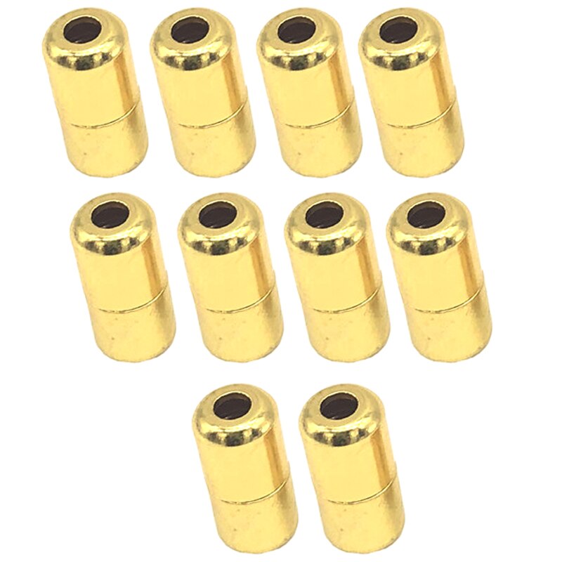 10Pcs Elastische Veters Sluitingen Metal Capsule Lock Gespen Tip Uiteinden Geen Tie Schoenveters Tie Minder Elastische Lui Schoenveter Accessoires tips: Goud