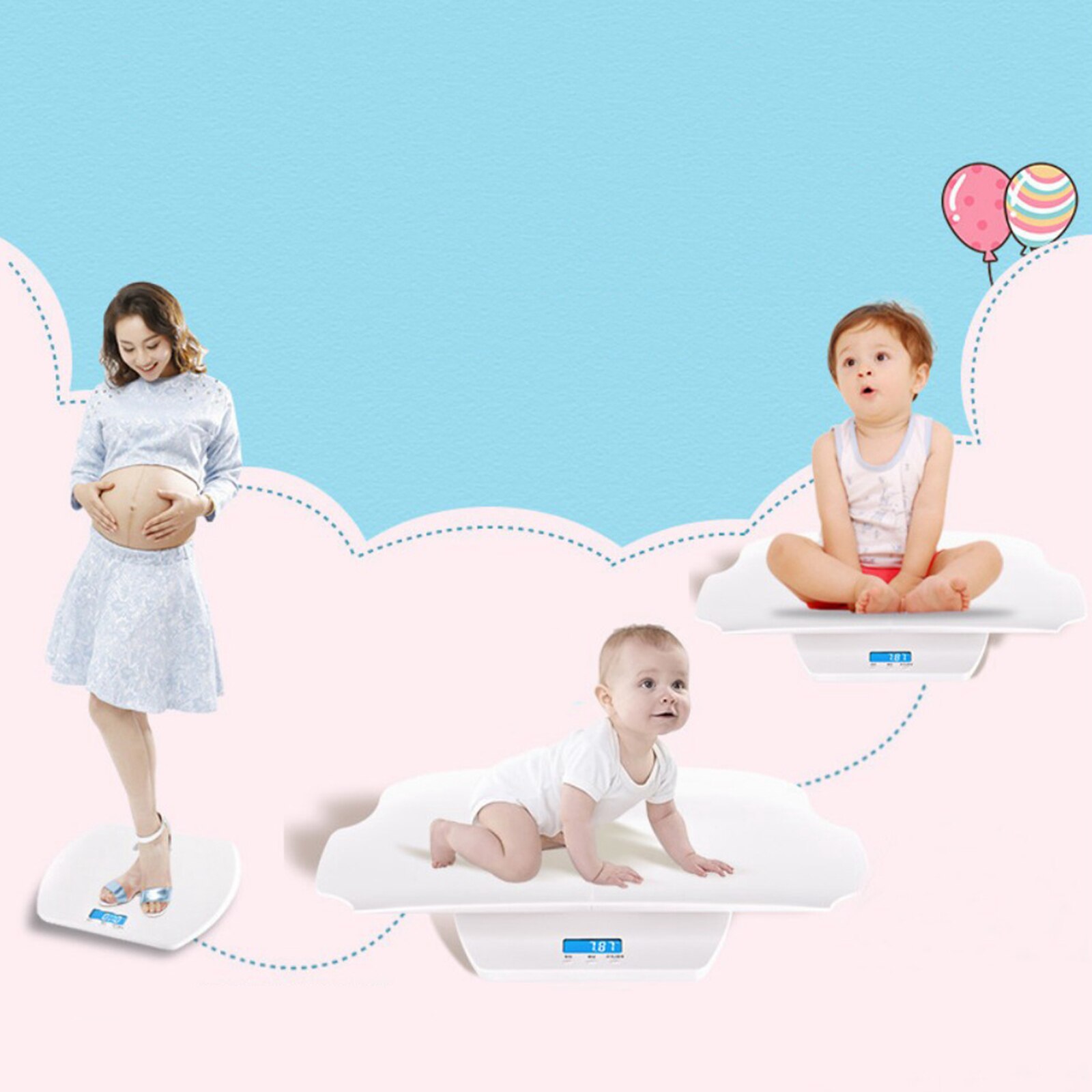 Baby Scale, Multi-Function Digital Baby Scale for Baby Pets Weight Accurately.Holding Function, LCD Display
