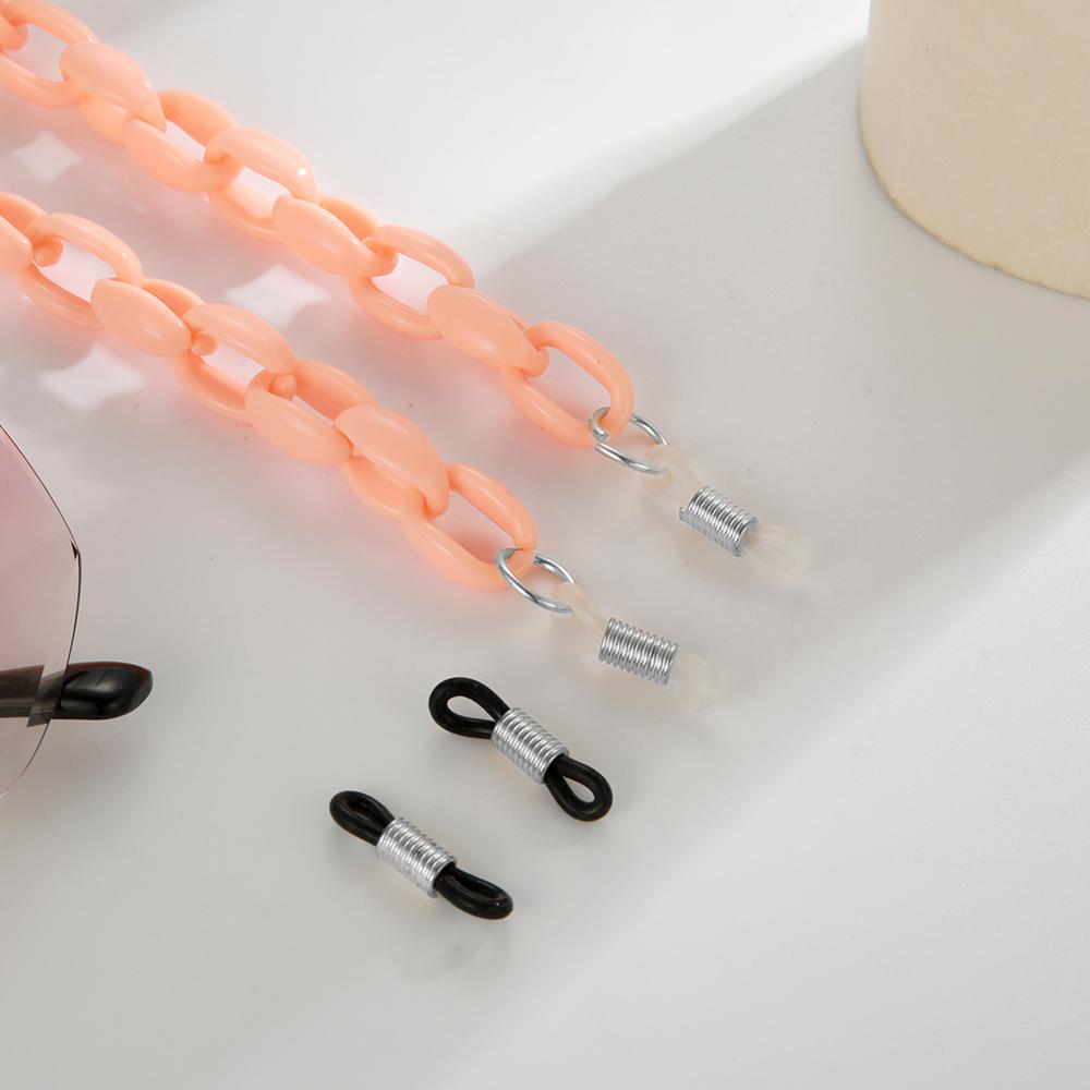 Teamer Mode Acryl Leesbril Ketting Voor Vrouwen Zonnebril Ketting Bandjes Cords Hals-Keten Lanyard Brillen Touw: 8 pink-Silver