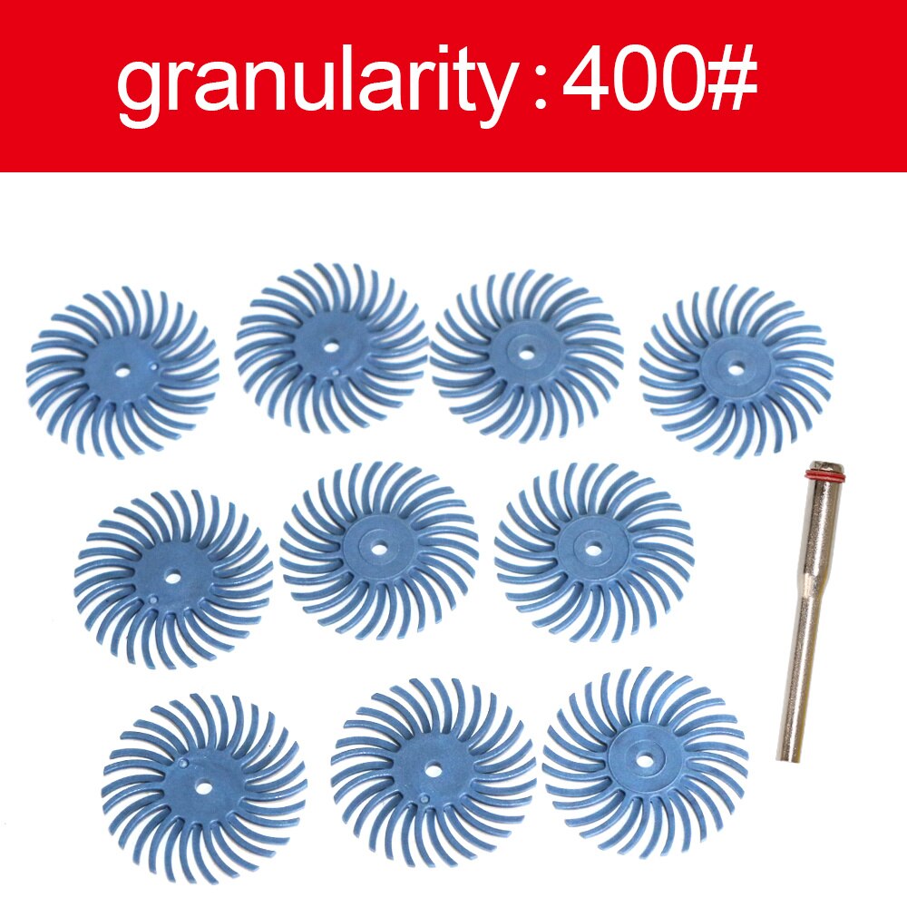 1 zoll Radial Bristle Disc Kit Schleif Pinsel 1/8 "3 2,35mm Schaft Detail Polieren Rad für Dreh Werkzeug zubehör A16: 400 10pcs / with 3mm Shank