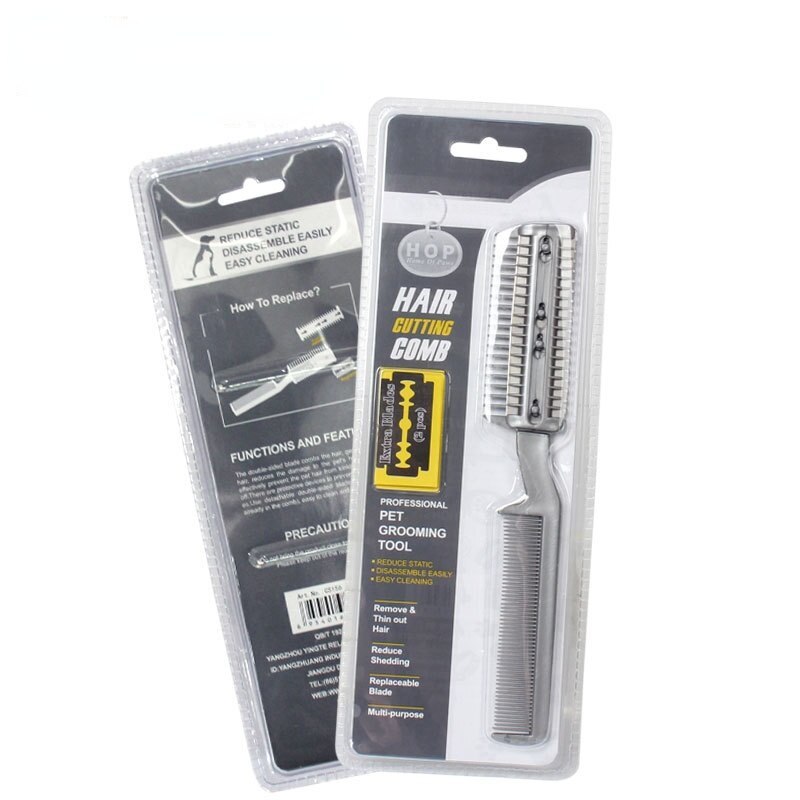 Kam Huisdier Dual-End Haar Trimmer Styler Haar Knippen Kam Kam Voor Trimmen Kat En Hond Haar Reiniging En zorg Met 2 Bladen