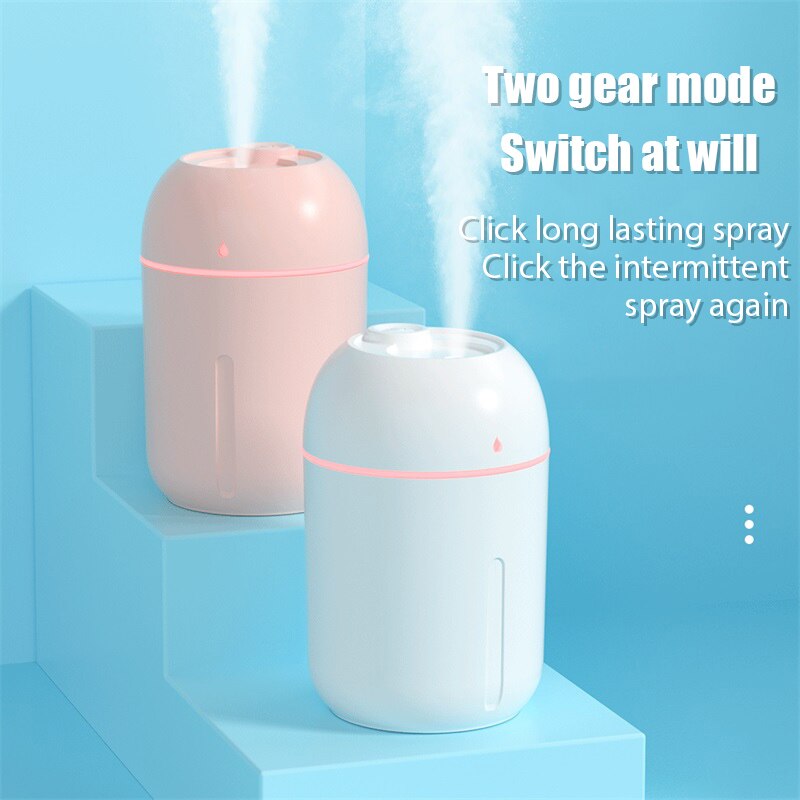 330ML Mini Portable Ultrasonic Air Humidifier Aroma Essential Oil Diffuser USB Mist Maker Aromatherapy Humidifiers for Home