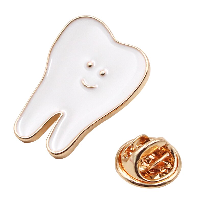 Broches con forma de diente muy bonitos, broche de dentista saludable de dibujos animados, alfileres como para clínica Dental: C 1pc