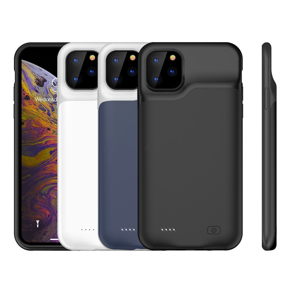 Voor iPhone 11 Pro Max Batterij Gevallen Siliconen Shockproof Cover Voor iPhone 11 Pro Power Case Backup Power Bank Case