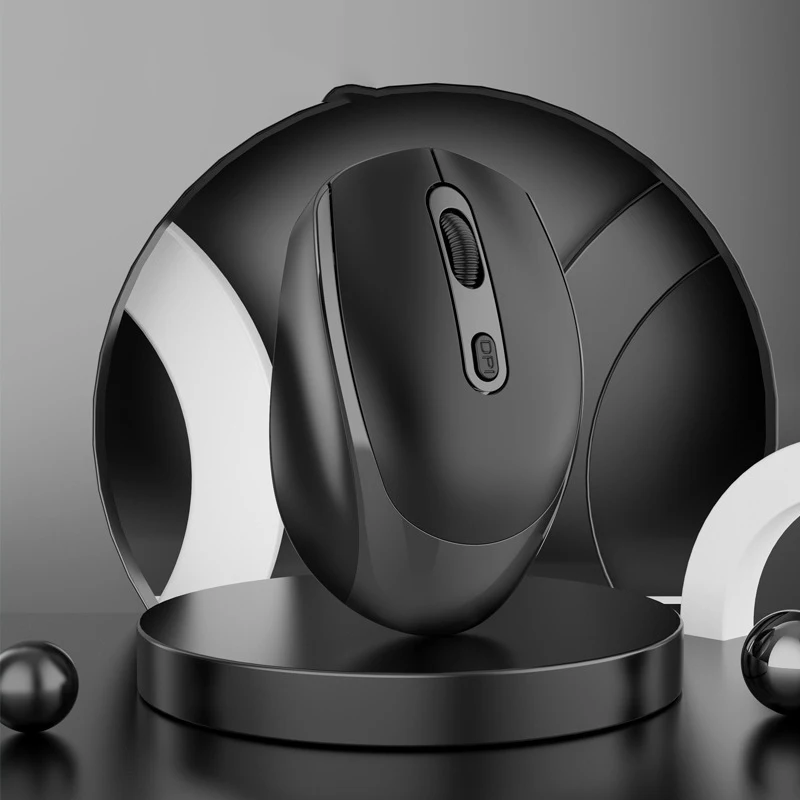Wireless Bluetooth Mouse 2.4G Gaming Mice 1600DPI Rechargeable Mouse for Desktop Laptop USB Adapter PC Accessories: WHITE
