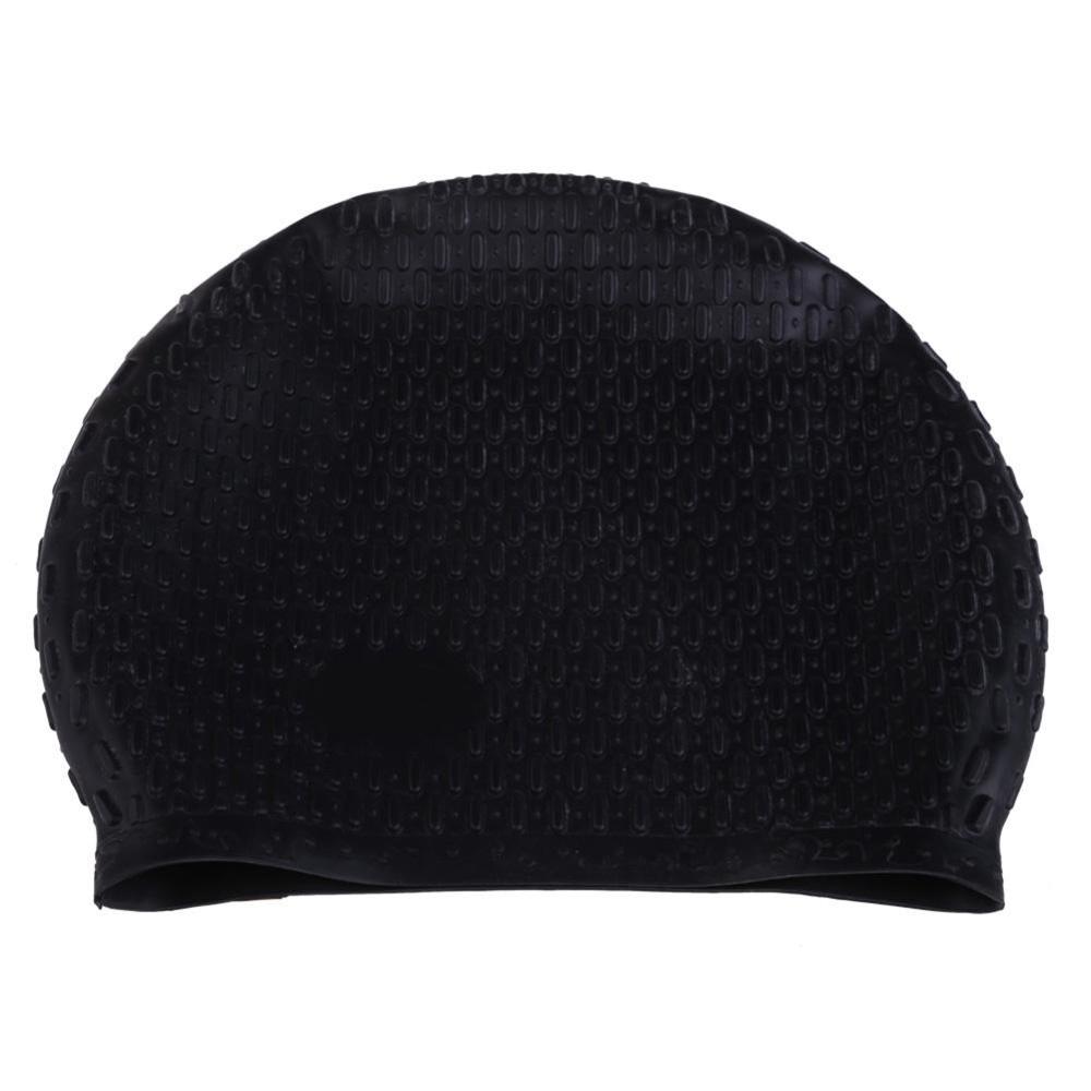 Gorros de natación de silicona impermeables para hombre y mujer, gorro de piscina deportivo con pelo largo y orejas, 7 colores