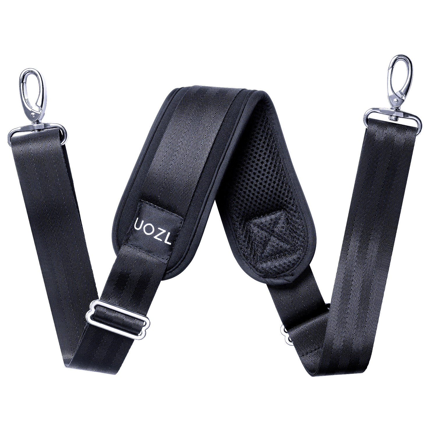 Shoulder strap 79 inch, UOZL soft fixed shoulder pad, independent adjustable buckles on both sides to replace the shoulder strap: black