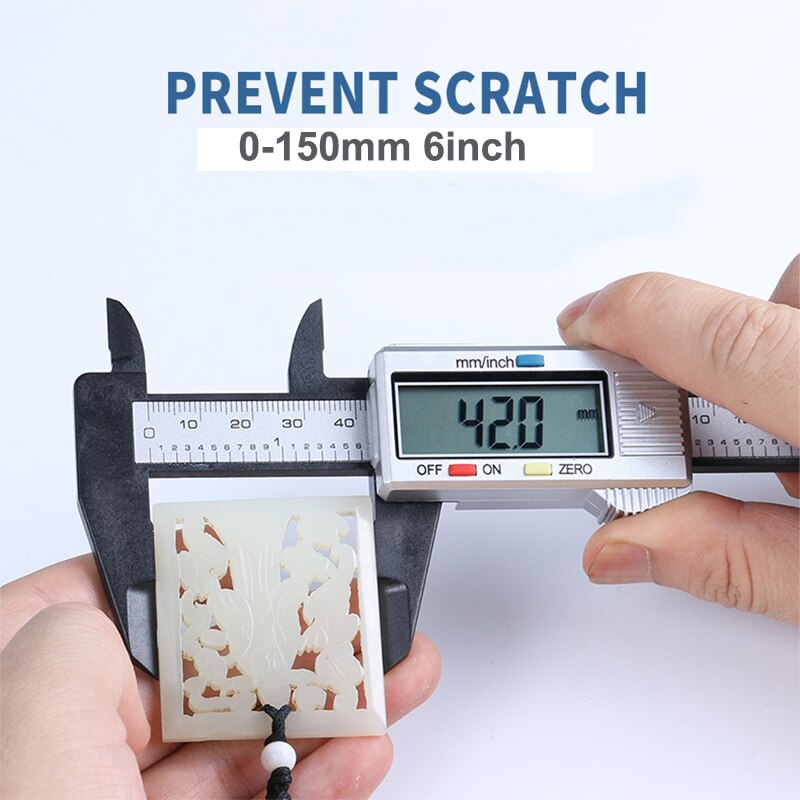Calibradores digitales de 6 pulgadas y 150mm, calibrador Vernier digital electrónico de acero inoxidable, Micrómetro de fibra de carbono y Metal, herramienta de medición