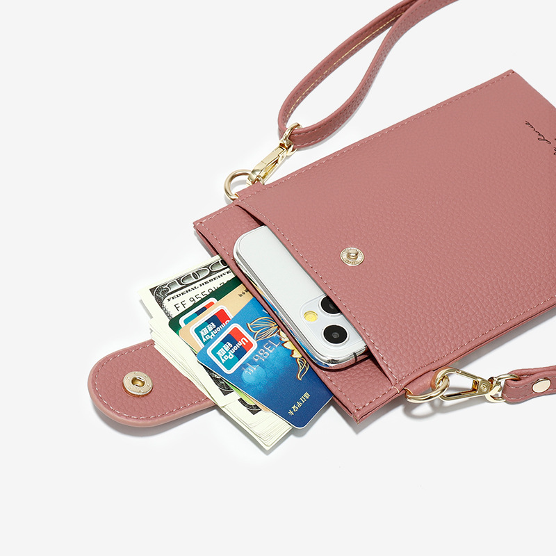 Ultra-tynd farverig mobiltelefon taske daglig brug kortholder lille sommer skuldertaske til kvinder blød pu læder lynlås pung