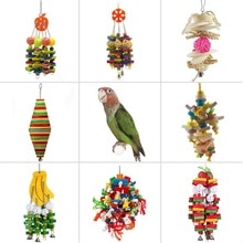 Juguetes de loros para pájaros grandes, Columpio de madera de colores, bloques de columpio para loros, juguetes para pájaros amorosos, juguete para pájaros