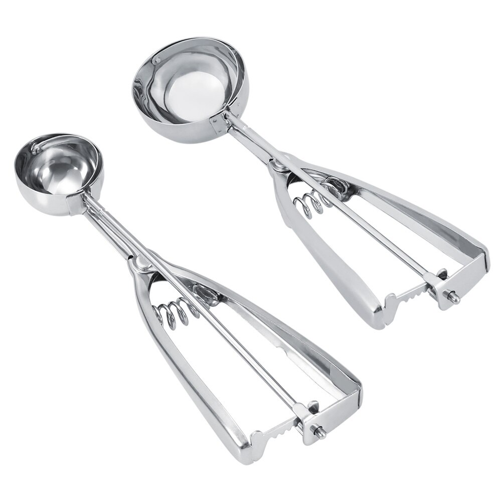 2 Size Stainless Steel Ice Cream Scoop Cookie Scoop Ice Cream Scoop Trigger Spring Handle Kitchen Accessories