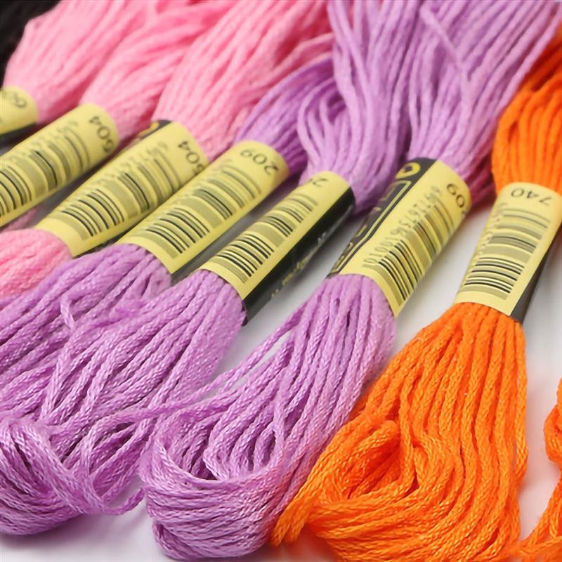 Cotton Stitch Embroidery Threads Floss Set Handicraft DIY Soft Colorfast Sewing Skeins Yarn Thread Mix Colors Sewing Craft