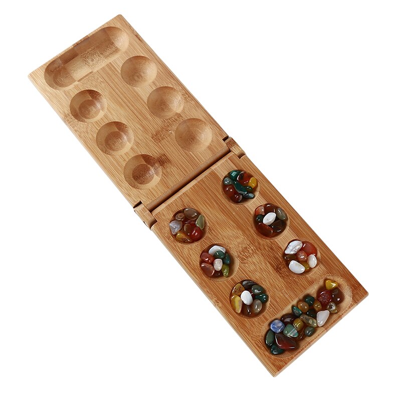 Baby Toys Mancala Board Strategy Game Children's Educational Toys Board Game Folding Bamboo Board Children Board Strategy Game