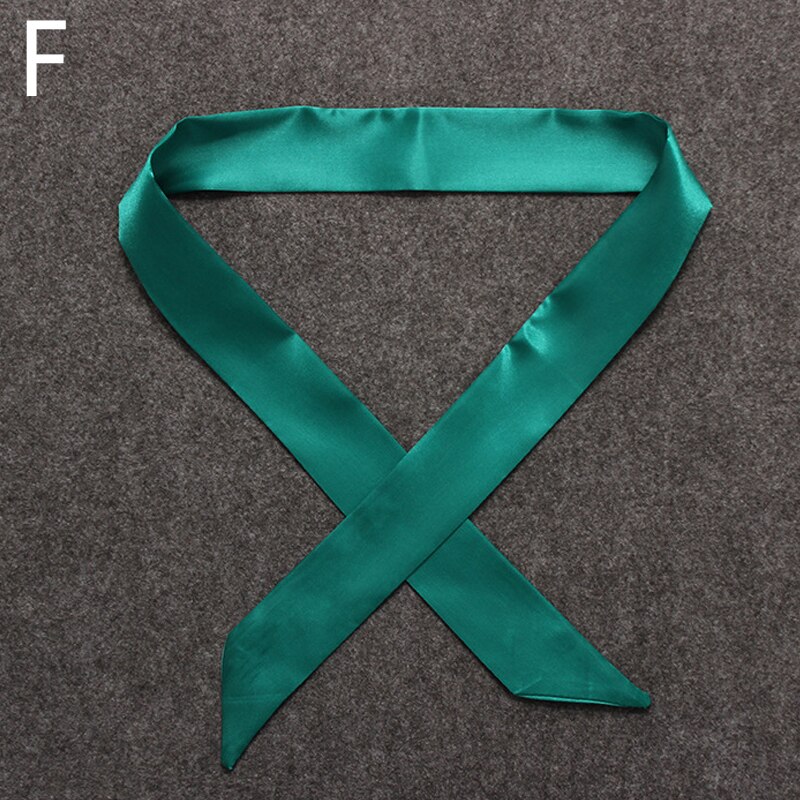 Twill Emulation Silk Solid Bag Scarf Women Small Scarf Ribbon Handbag Hair Long Shawl Bandana Luxury Head Scarf: F
