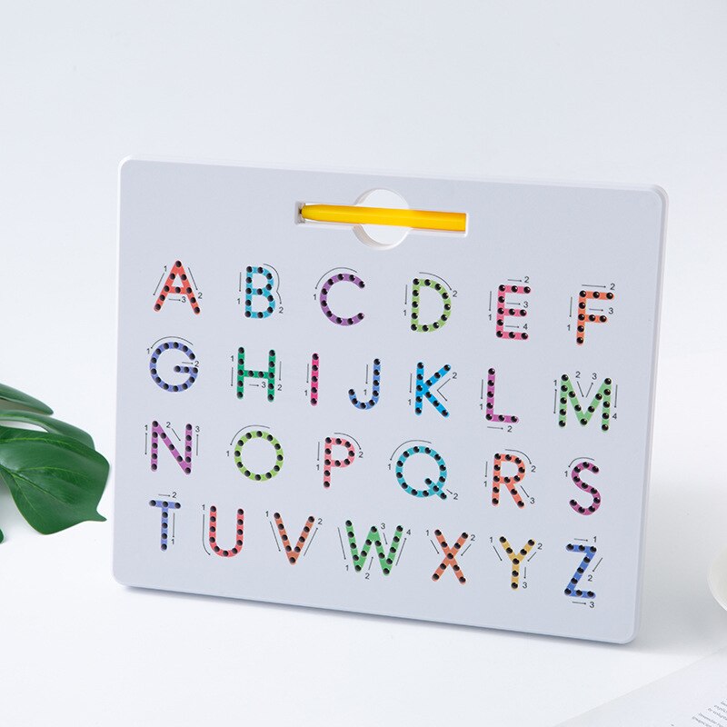 Planche à dessin magnétique alphanumérique tableau d'écriture jouets éducatifs pour enfants Double face couleur lettre numérique boule en acier