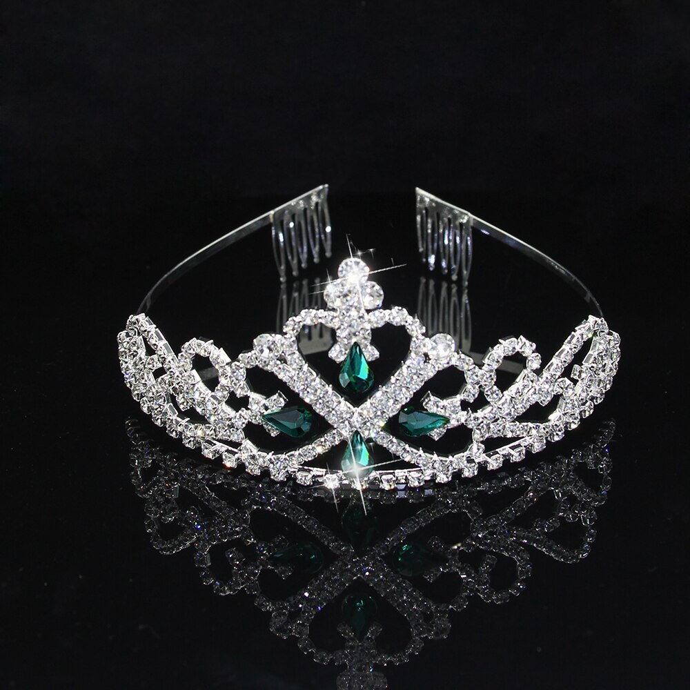 Ainameisi blå krystal tiara bryllup krone pandebånd kvinder piger rhinestone fest brude hår smykker tilbehør