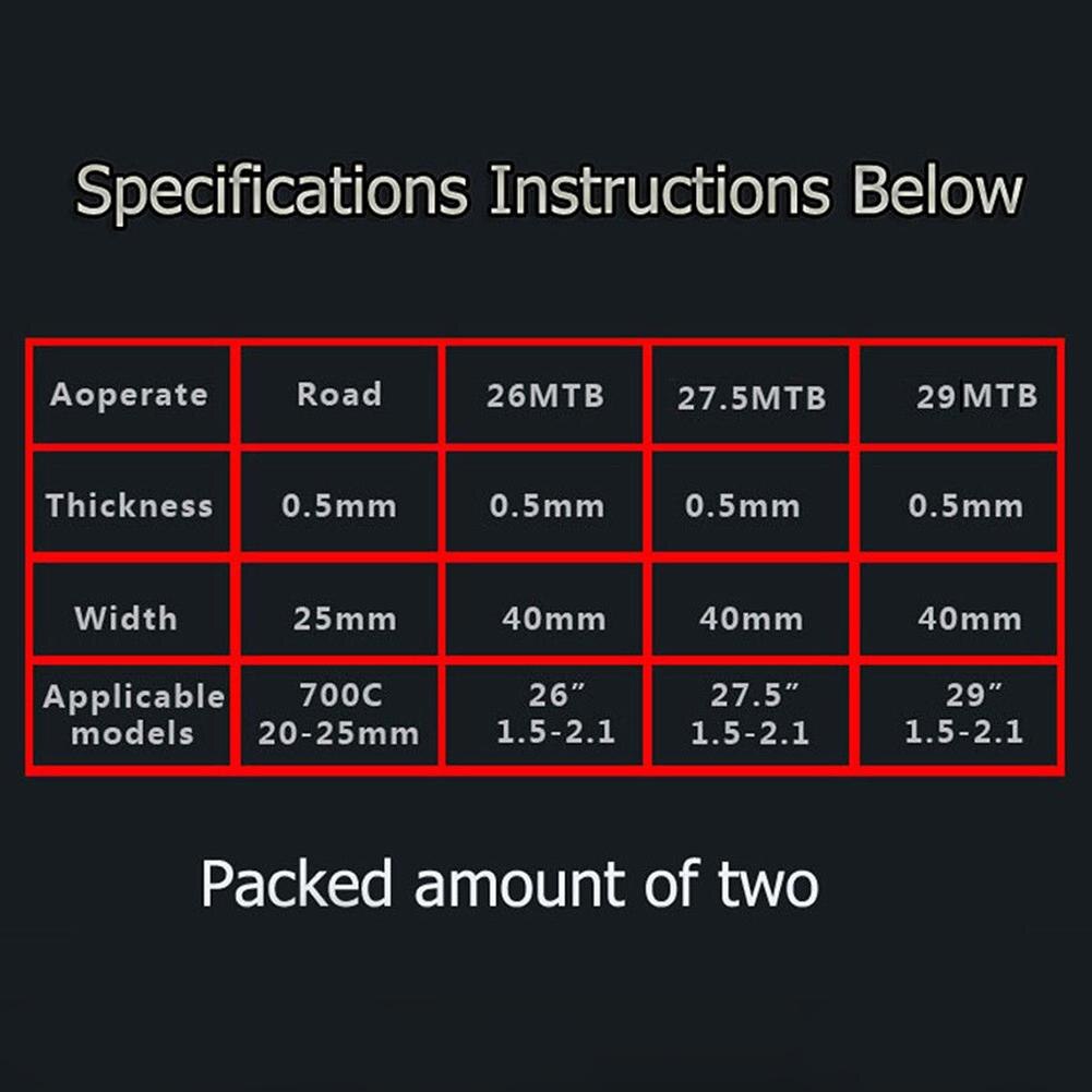 2pcs Bicycle Tire Liner Bike Puncture Proof Belt Protection Pad Anti-Puncture Tyre Protector Tape for MTB Road Bike Repair Tools