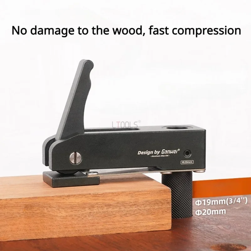 19MM/20MM Adjustable Desktop Clip Fast Fixed Clip with Desktop Tenon Woodworking Workbench Fast Hold Down Bench Dog Hole Clamp