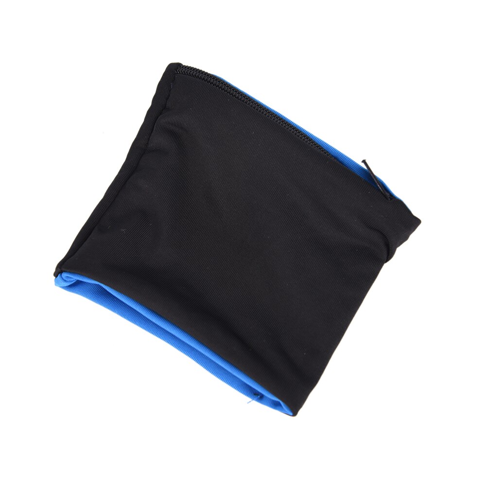 Armbånd volleyball støtte wrap stropper doble lycra fitness sykling sport badminton svettebånd glidelås lomme håndledd: Blå